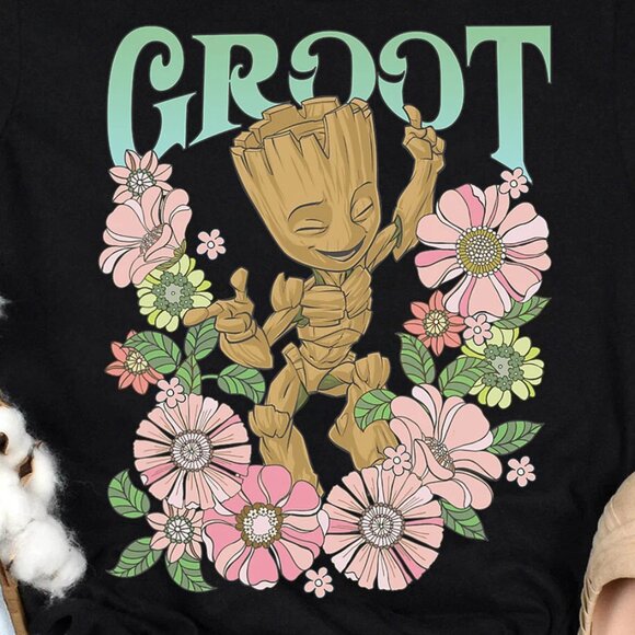 Marvel Guardians Of The Galaxy Groot Floral Dance Unisex T Shirt 181 - Picture 2 of 5